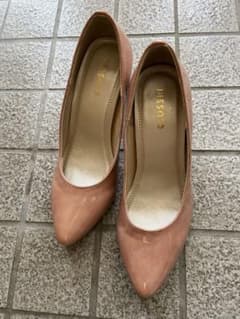 しまむら　サーモンピンクパンプス　ヒール8cm LLのサムネイル