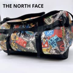 ノースフェイス ダッフルバッグ 総柄 ステッカープリント