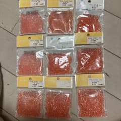 KIWA アクリルビーズ 3mm 4mm ピーチ　9袋セットのサムネイル