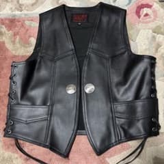 【美品】希少HEAVYヘヴィー・レザーベスト　size42(L位) ブラック m97057979344_1.jpg?1775296753