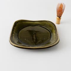 T　桂山窯　織部焼　菓子皿　菓子器　平皿　茶道具　茶器　陶器　陶芸品 m97058086069_1.jpg?1761698988
