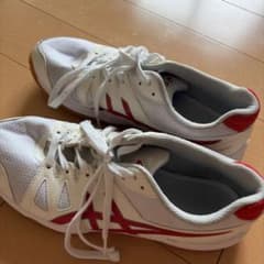 asics 体育館シューズ ホワイト レッドのサムネイル