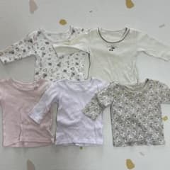 長袖Tシャツ 肌着 80cm 5枚セット まとめ売り 女の子のサムネイル