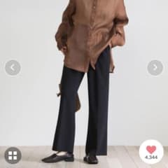 セレクトモカ ウエストベルトデザイン ロング パンツ ブラック