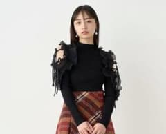 フリルスリーブニットプルオーバーのサムネイル