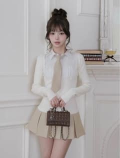 Darich ネクタイシャツドッキングニットミニワンピースのサムネイル