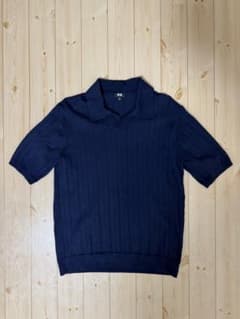 UNIQLO ユニクロ ニットポロシャツ ネイビー Sのサムネイル