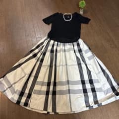 Aga ロングフレアスカート チェック柄 38のサムネイル