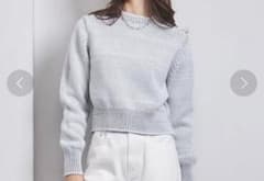 UNITED ARROWS ライトグレー クルーネックニットのサムネイル