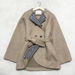 美品♡ボーダーズアットバルコニー　シャギーヘリンボーンミドルコート　モヘヤ混 美品 ボーダーズアットバルコニー シャギーヘリンボーンミドルコート