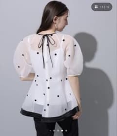 ♡Rirandture ♡ドット刺繍シアーカットチュニック | Mercari