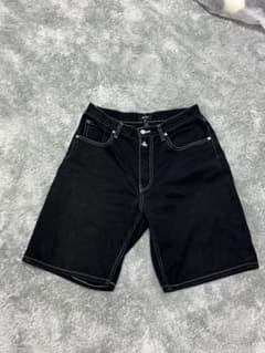 HUF ハフ ブラック デニム ハーフパンツのサムネイル