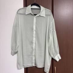シアーシャツ 長袖 パステルグリーンのサムネイル