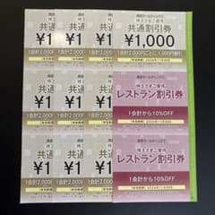 西武株主優待券　共通割引券10枚＋レストラン割引券（10％OFF）5枚 西武HD 株主優待 共通割引券 10,000円分 おまけ付き - メルカリ