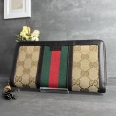 美品】GUCCI GGキャンバス バンブー タッセル ラウンドジップ 長財布