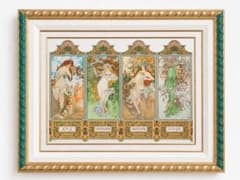真作保証　アルフォンス・ミュシャ 四季 額装 リトグラフ 絵画 版画　美術品 真作保証 アルフォンス・ミュシャ 四季 額装 リトグラフ 絵画 版画
