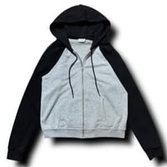 13SS SAINT LAURENT エディ期 バイカラー ジップ パーカー L