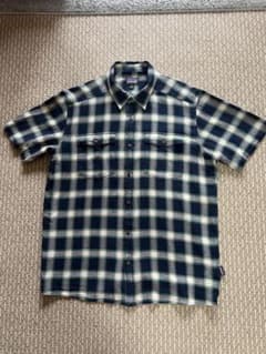 patagonia 半袖シャツ M ネイビー/グリーンチェックのサムネイル