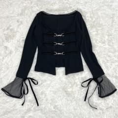タナカダイスケ sheer sleeve random rib cardigan - メルカリ