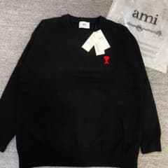 Ami Paris ラウンドネック ニット セーター ブラック Mサイズ - メルカリ