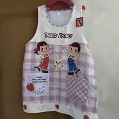 ペコちゃん ポコちゃん エプロン チェック柄