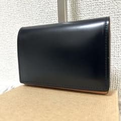 【極美品✨コードバン/光沢】ココマイスター　名刺入れ　ブラック　レザー　男女兼用 極美品✨コードバン/光沢】ココマイスター 名刺入れ ブラック レザー