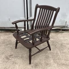 ① 昭和レトロ 松田家具 木製フレームのみ アームチェア ダイニング