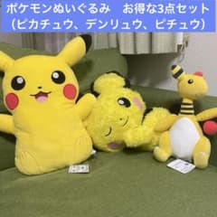 포켓몬 피카츄, 덴류, 피츄 봉제인형 유익한 3점 세트