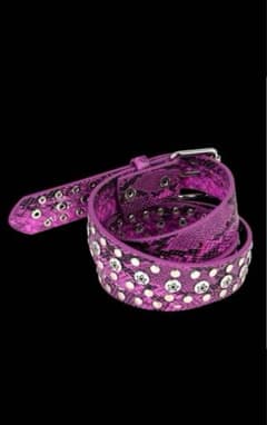 starteam スタッツベルト STUDDED SNAKE BELT PINK - メルカリ