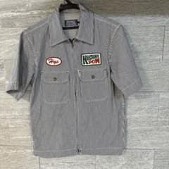 ヒステリックグラマー 刺繍ワッペン ジップ エンジニア シャツ
