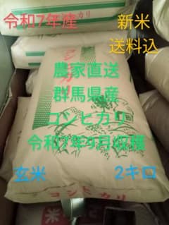 R7年産 新米 群馬県産 コシヒカリ 2キロ 玄米 送料込 2kg ③ - メルカリ