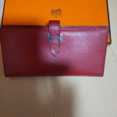 専用、HERMES 二つ折り財布 赤 レザーのサムネイル