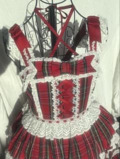 epetice Cream Petals ジャンパースカート レッドチェック新品 - メルカリ