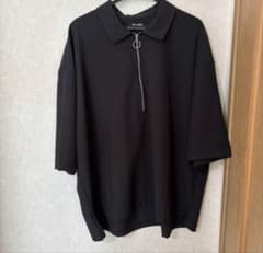 kutir 黒ポロシャツ Lサイズ ジップアップのサムネイル