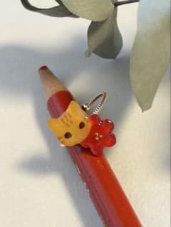 ハンドメイド 茶トラとお花のリング （フリーサイズ）のサムネイル