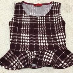 チェックペプラム♡リエンダレーストップスのサムネイル