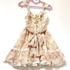 Liz Lisa floral print antique chiffon frill dress