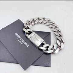 SAINT LAURENT シルバートーン カーブチェーン ブレスレット L - メルカリ