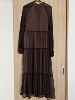 いぬ様専用　ロングシフォンワンピースのサムネイル