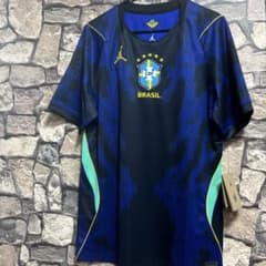 Mサイズ　ブラジル代表 Jordan シャツ 黒/青 Lサイズ ブラジル代表 Jordan シャツ 黒/青 ユニフォーム サッカー