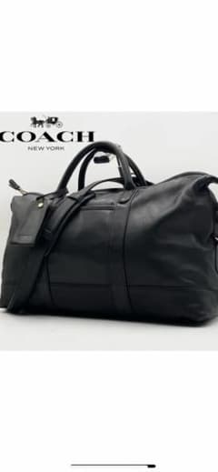 美品　COACH(コーチ)2wayレザーボストンバッグ旅行カバン大容量ブラックのサムネイル