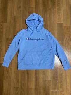 Champion ロゴプリント プルオーバーパーカー ライトブルーのサムネイル