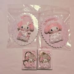 レディマイメロディ　マスコットブローチ　シークレットキーホルダー　4点セット レディマイメロディ マスコットブローチ シークレットキーホルダー 4点