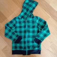 キッズ ジップアップパーカー チェック柄120cmのサムネイル