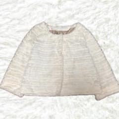 persodea ファーコート ジャケット 短丈 水玉 LL レディース