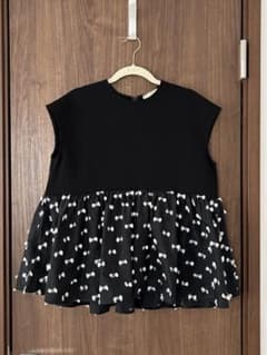 ♡美品♡ユナイテッドアローズ リボンカットジャガードコンビ ブラウス - 4