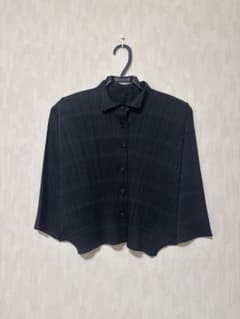PLEATS PLEASE ISSEY MIYAKE チェック柄半袖ブラウス