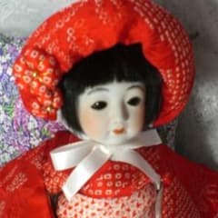 サクラビスク・市松の着物 朱赤絞り - メルカリ