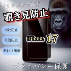 iPhone 17 専用 覗き見防止 ゴリラガラス保護フィルムのサムネイル