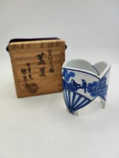 ZZ147 蓋置 染付三ツ扇 西村徳泉 木箱 茶道具 古物 紫翠窯 - メルカリ